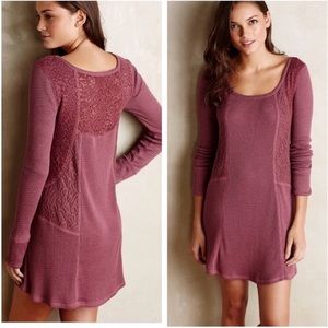 Anthropologie Knit Lace Long Sleeve Dress